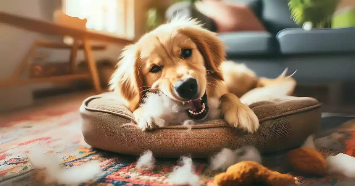 Stop-Your-Dog-from-Chewing-His-Bed