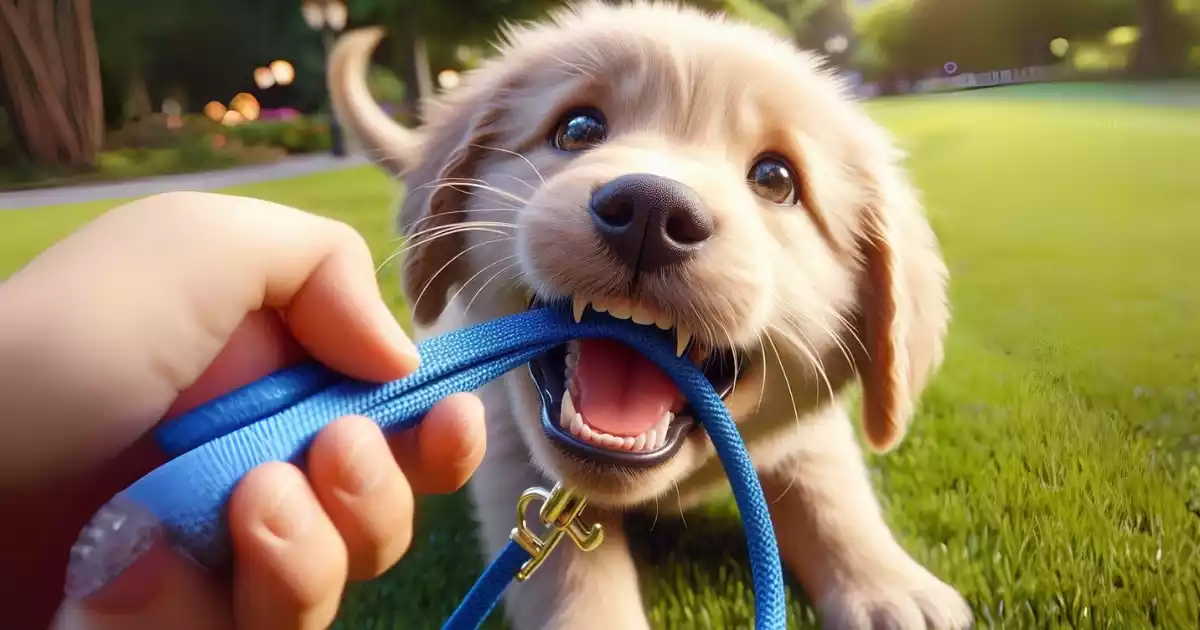 Read more about the article Puppy Biting Leash: Effective Techniques to Stop This Behavior