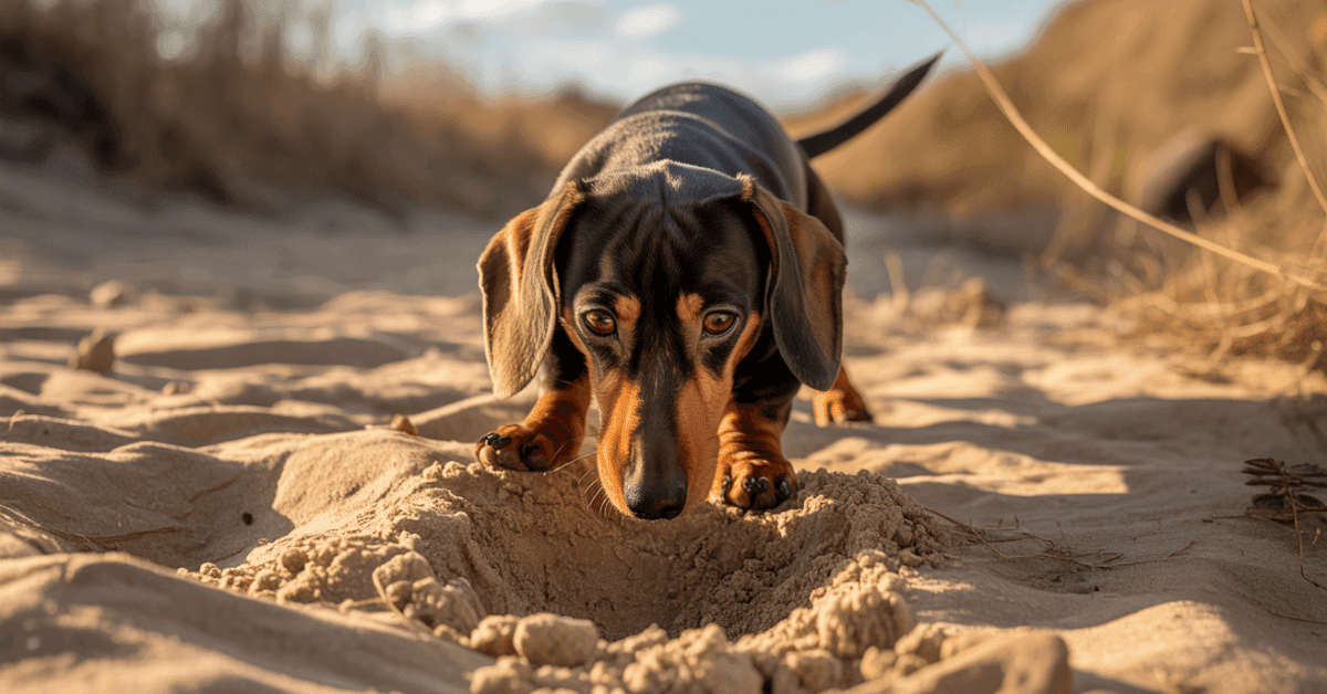 Beagle-digging-for-scents-common-digging-dog-breed