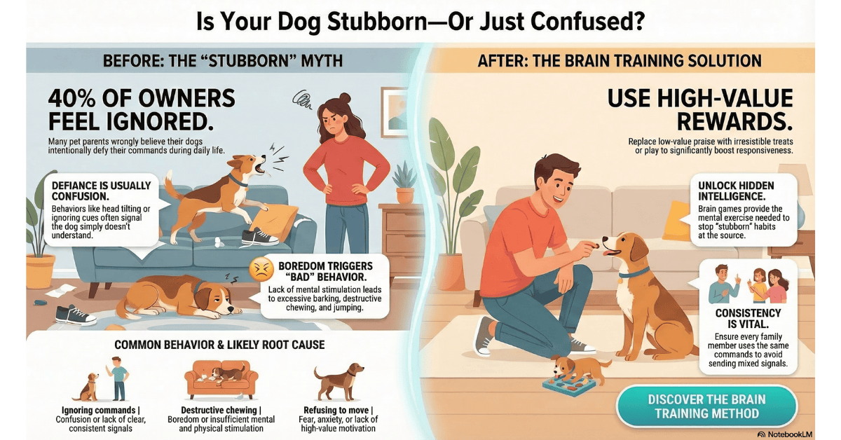 You are currently viewing Why Is My Dog So Stubborn? 7 Real Reasons & How to Fix It Fast (Dog Training Tips)