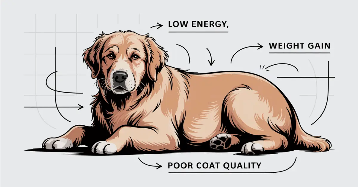 dog-fatigue-signs-weight-gain-dull-coat-low-activity