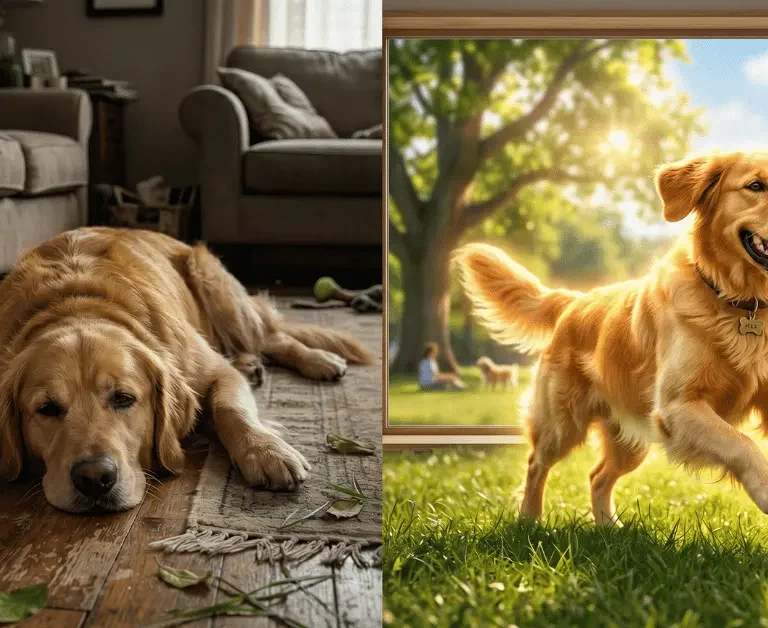 tired-dog-vs-healthy-energetic-dog-comparison-low-energy-problem