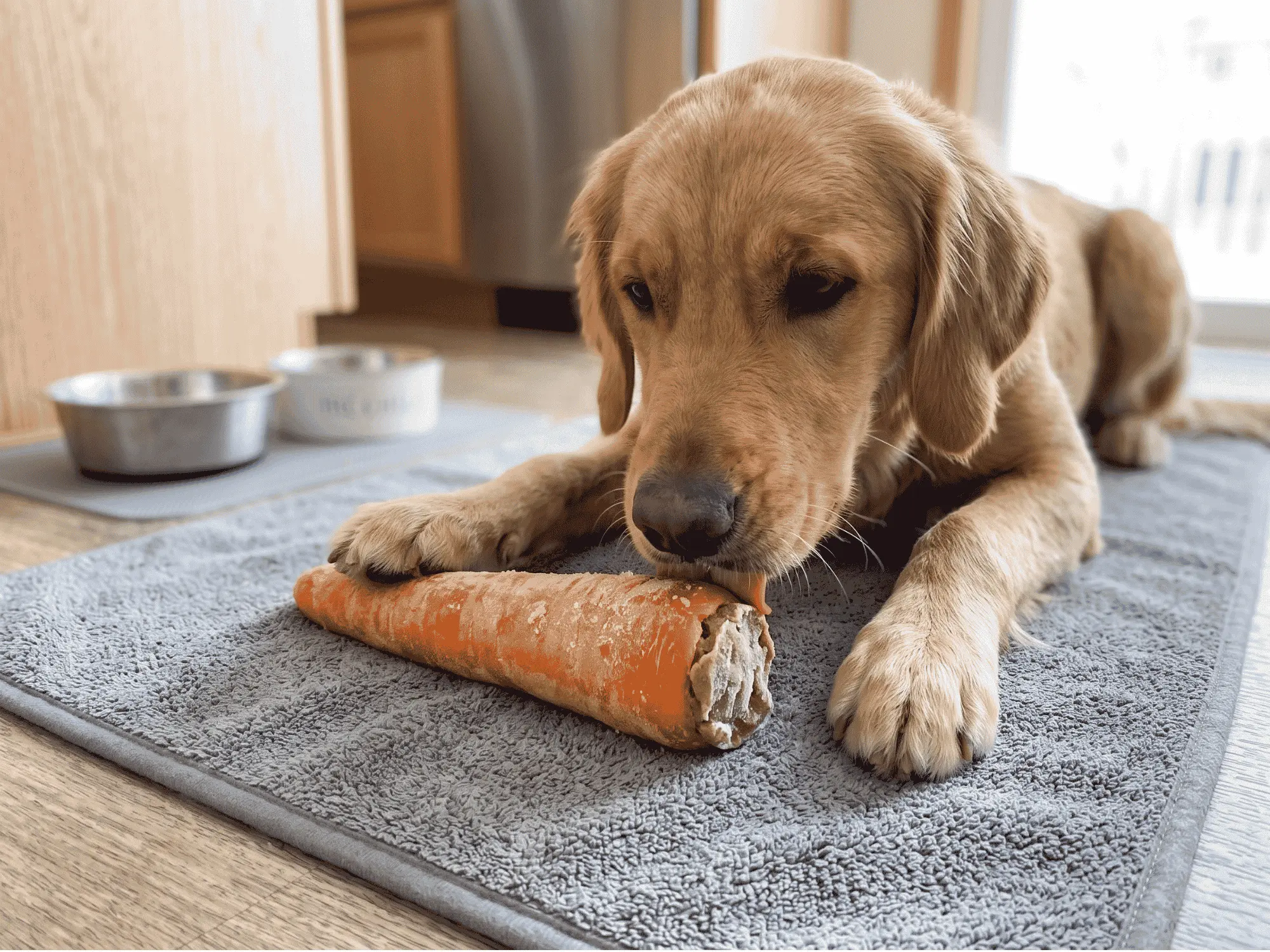 frozen-carrot-wet-food-dog-licking-enrichment-toy